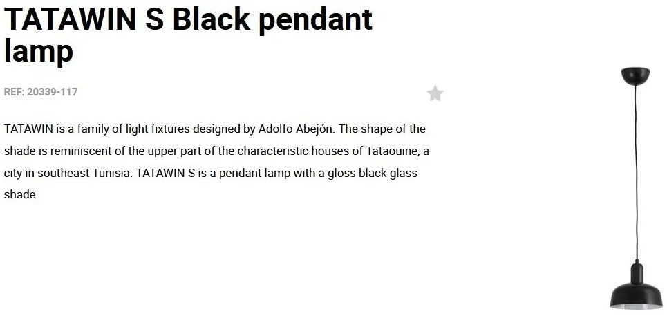 Pendul design modern TATAWIN negru