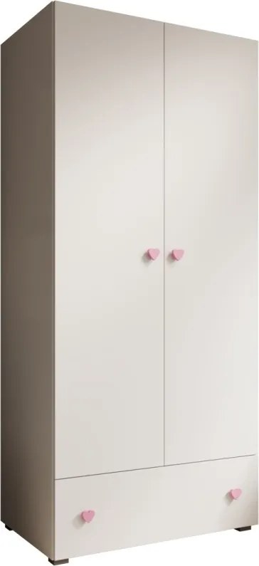 Dulap, 177x80x50 cm, Emily, ADRK Furniture (Culoare: Alb / Alb)