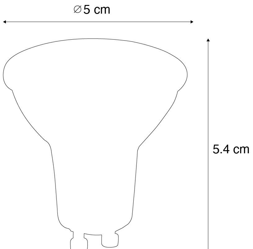 Set de 5 becuri LED GU10 reglabile, negru, 6W, 500lm, 2700K