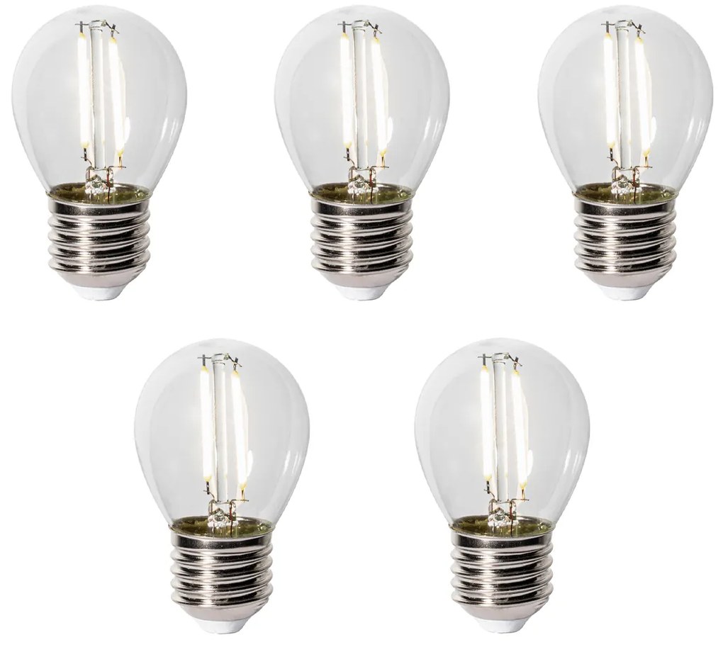 Set de 5 becuri LED E27 P45 cu senzor de amurg 3W 250 lm 3000K