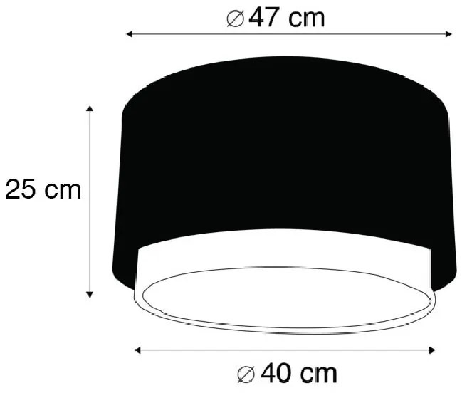 Abajur pentru lampă suspendată din stofă negru/alb 47/25 - Duo