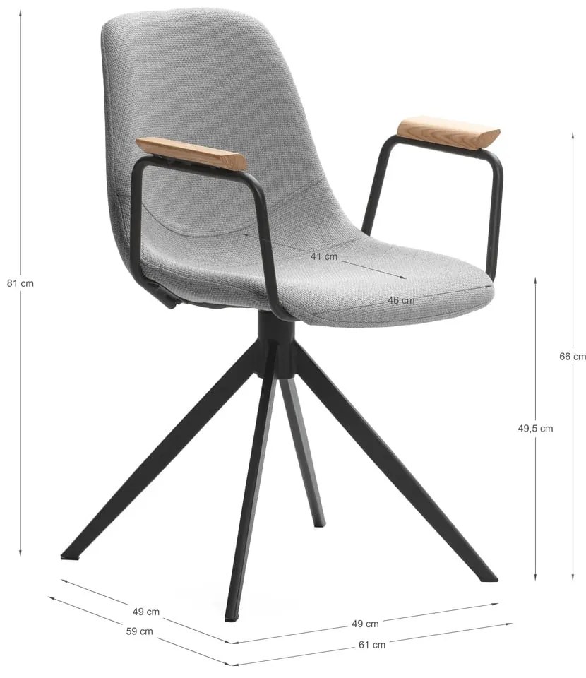 Scaune de dining gri-deschis 2 buc. Tali – Marckeric