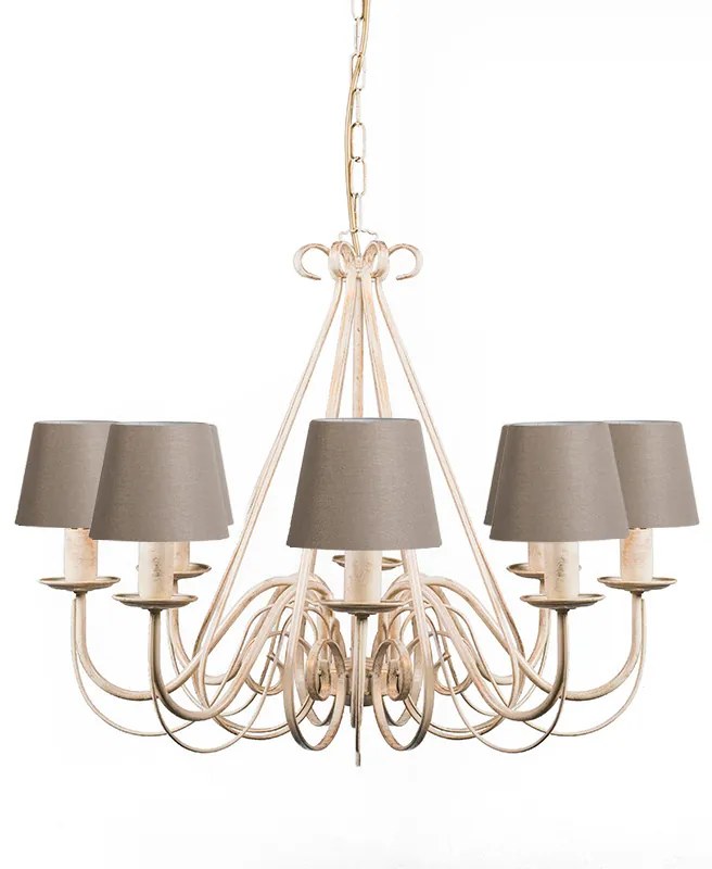 Candelabru de 60 cm de culoare crem cu abajururi taupe - Giuseppe 8