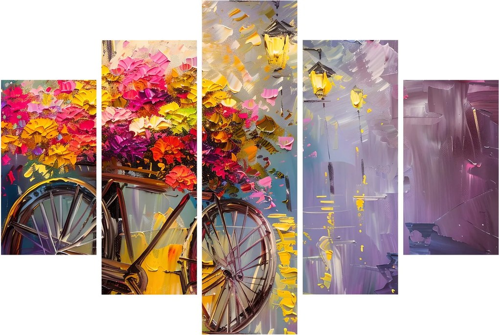 Tablou - Roată cu flori (150x105 cm)