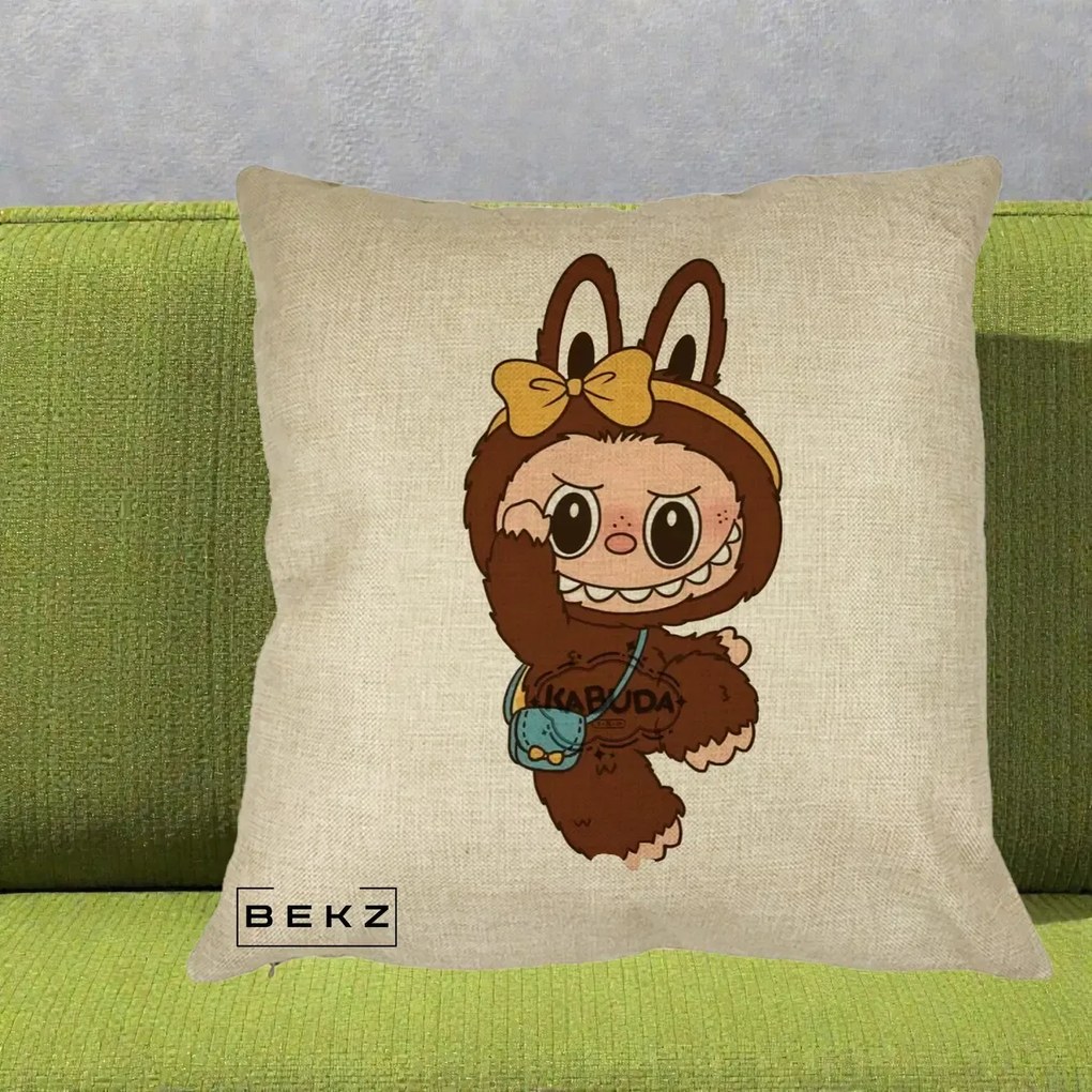 Perna Personalizata Kabuda Maro cu Funda Aurie, 40x40 cm, Crem, Husa Detasabila, Perna Inclusa, BEKZ®