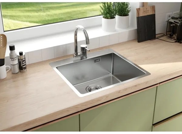 Chiuvetă de bucătărie Deante ZPO_010B OLFATO 50,5x55 cm oțel periat