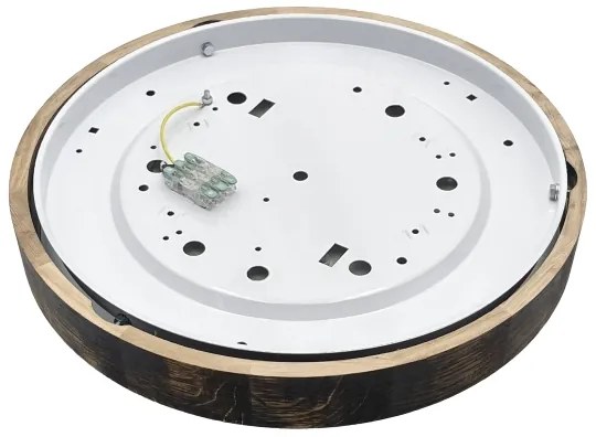 Plafonieră LED OAK SMOKY SLIM, 36W, 230V, 4000K, diam. 47 cm, stejar/maro închis