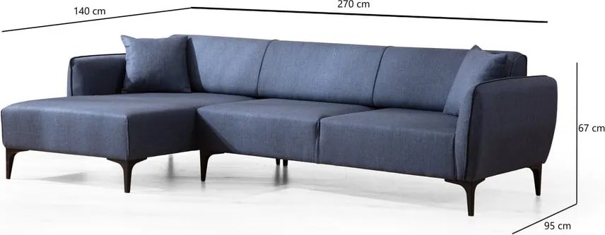 Colțar albastru Belissimo, colțul din stânga – Balcab Home