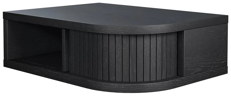 Noptieră neagră cu aspect de lemn de stejar Farsta – Woodman