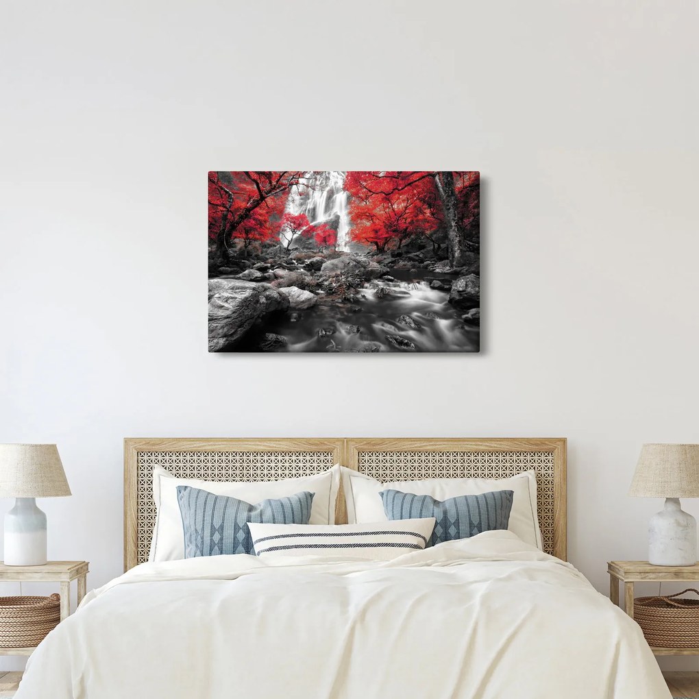 Tablou - Cascade în peisajul de toamnă (90x60 cm)