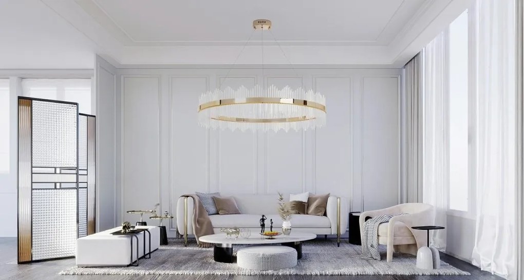 Lustra suspendata LED Imperial 120cm auriu