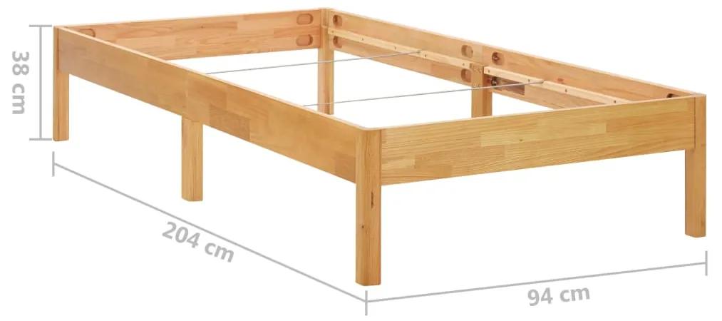 Cadru de pat, 90 x 200 cm, lemn masiv de stejar 90 x 200 cm