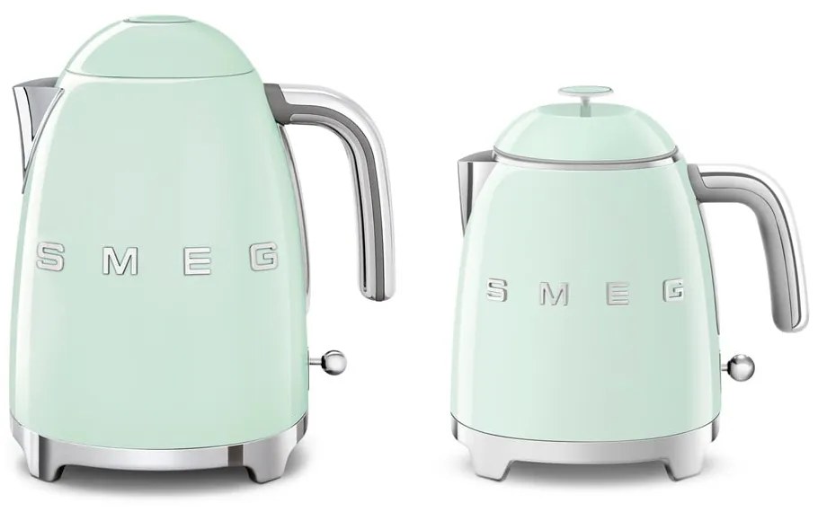 Ceainic electric verde deschis din oțel inoxidabil 800 ml Retro Style – SMEG