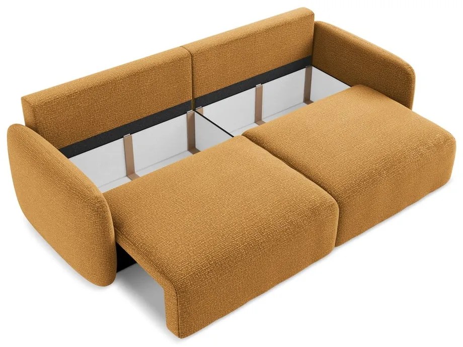 Canapea portocalie extensibilă/cu spațiu de depozitare 238 cm Kalena – Makamii