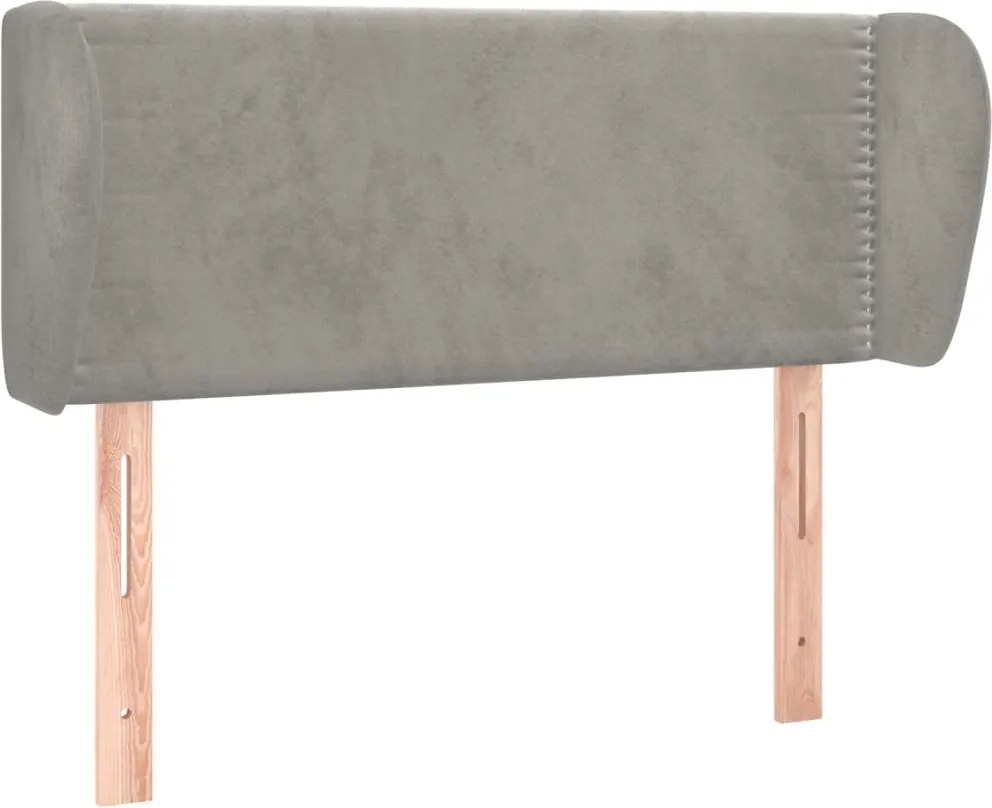 vidaXL Tăblie de pat cu aripioare gri deschis 83x23x78/88 cm catifea