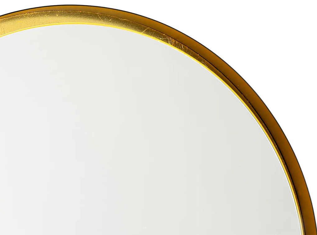 Oglinză de baie neagră cu auriu, inclusiv LED și dimmer tactil - Pim