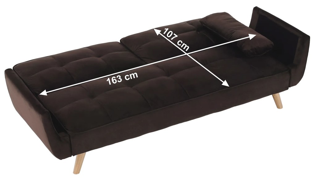 Canapea extensibilă, maro/stejar, FILEMA