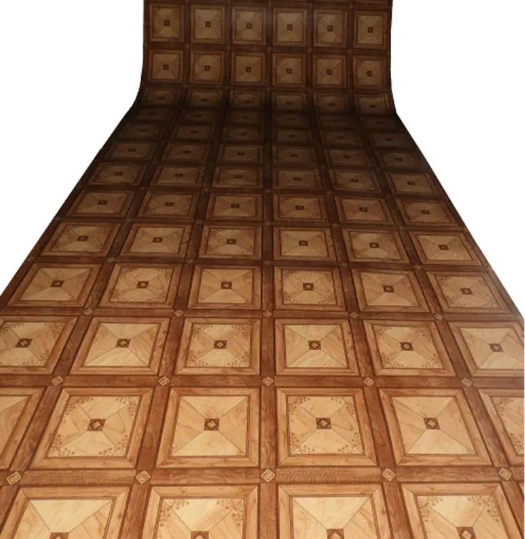 Covorul PVC linoleum  Victoria, Latimi 1.5 m  2m , Maro, Suport Pasla
