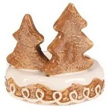 Sconcs ceramic din turtă dulce, brad pentrulumânări de ceai