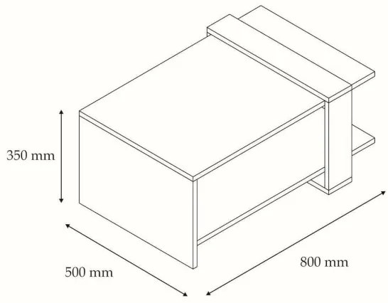 Măsuță de cafea OVA 35x80 cm maro/antracit