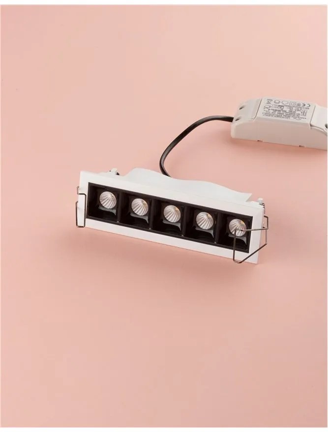 Corp incastrabil tavan fals cu 5 spoturi LED SWAN alb/ negru NVL-9232126