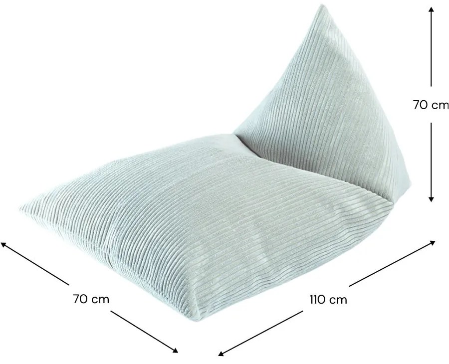 Fotoliu puf pentru copii verde mentă cu tapițerie din catifea reiată Big Lounger – Wigiwama