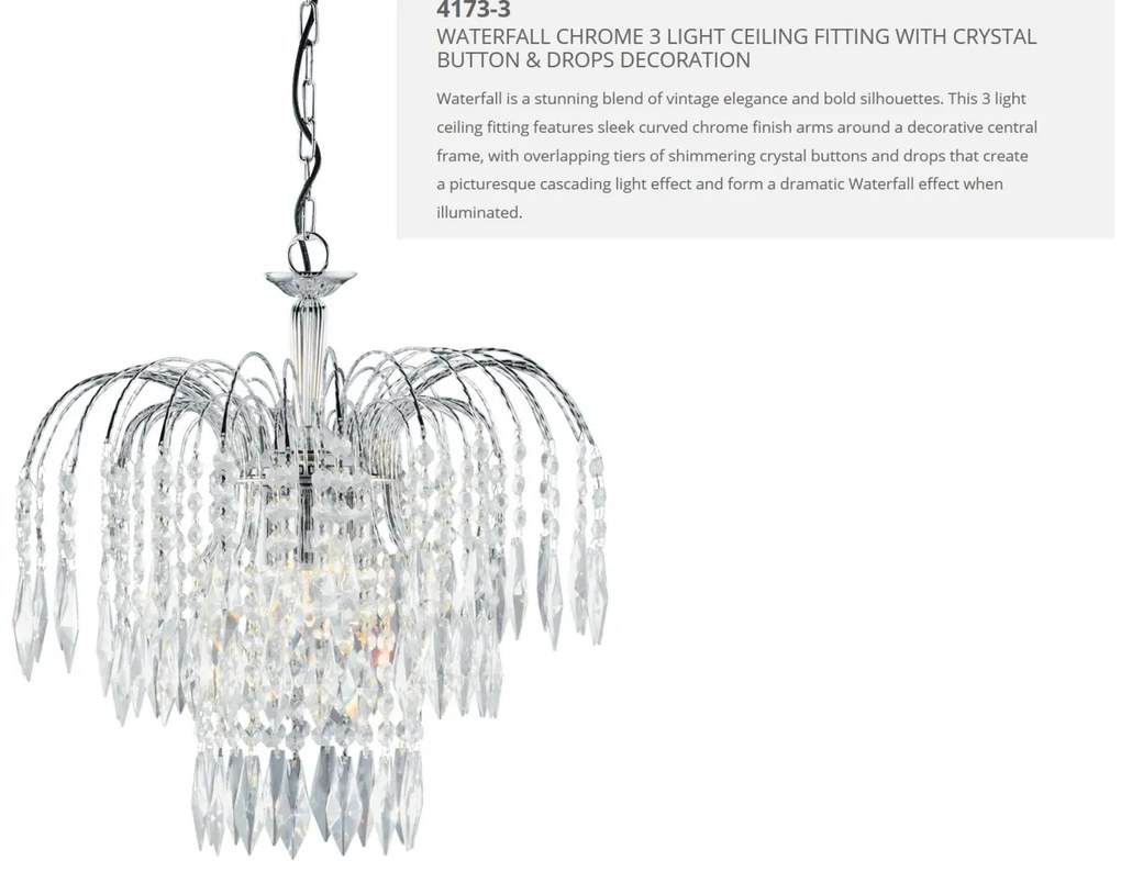 Lustra cristal suspendata design elegant Waterfall 3L 4173-3 SRT