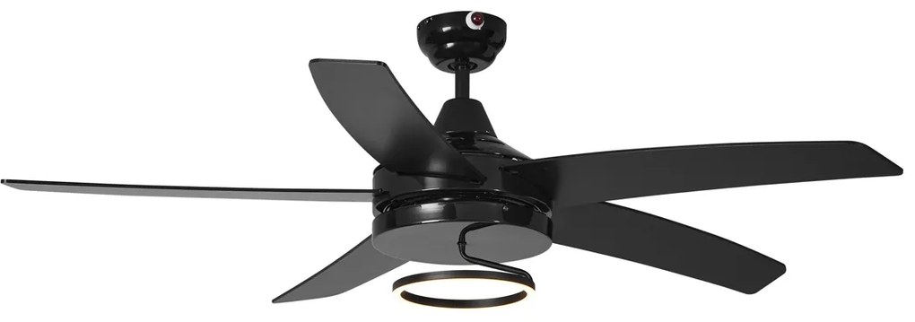 Ventilator de tavan negru 132cm incl. LED cu telecomandă - Cool Anello