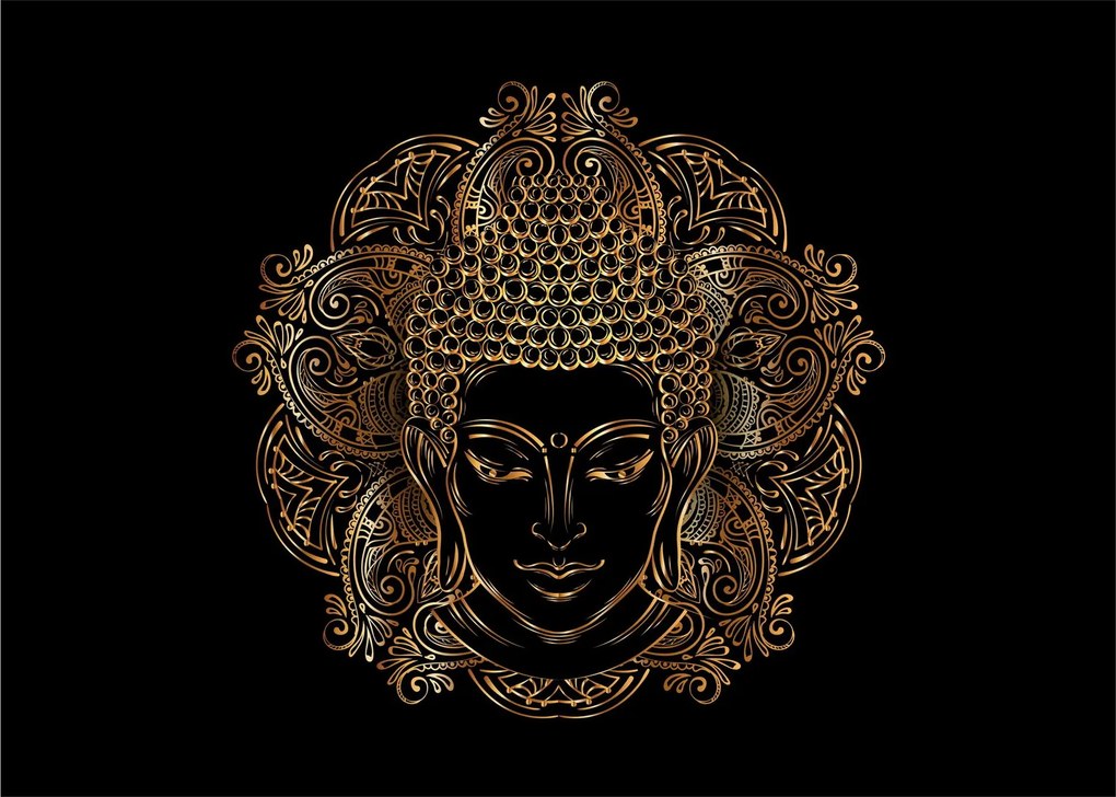 Tablou pe sticlă - Buddha auriu (70x50 cm)