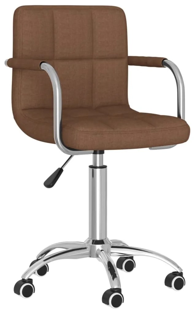 vidaXL Scaun de bucătărie pivotant, maro, material textil