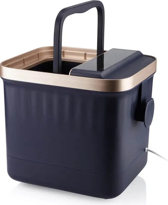 Resigilat: Cadita cu hidromasaj Medivon Hydro Foot Spa, 520W, 20L, 35-48°C, Mod Surf, Telecomanda, Lumina infrarosie, Afisaj, Albastru inchis / Auriu