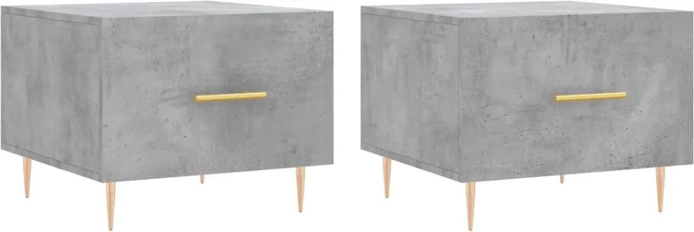 vidaXL Măsuțe de cafea, 2 buc., gri beton, 50x50x40 cm, lemn compozit