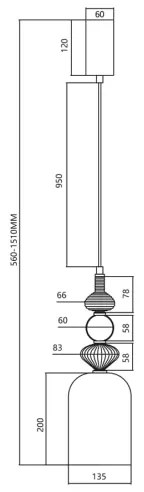 Lustră LED pe cablu ARTE LED/12W/230V d. 13 cm alamă