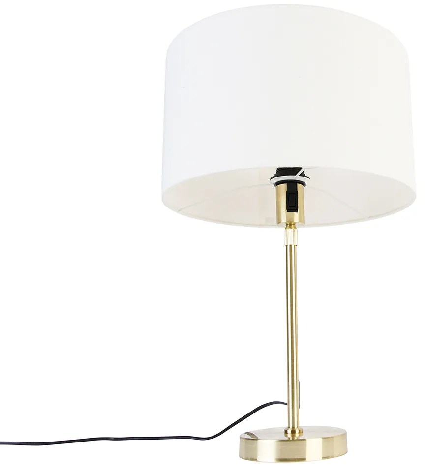 Lampă de masă aurie reglabilă cu abajur alb 35 cm - Parte