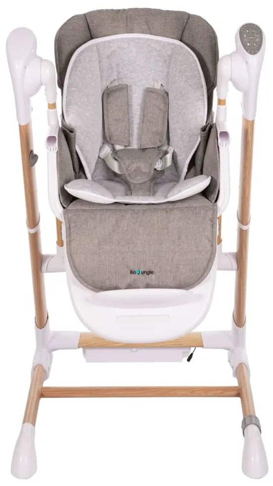 442944 Bo Jungle Scaun înalt cu balansoar 2 în 1, alb, lemn