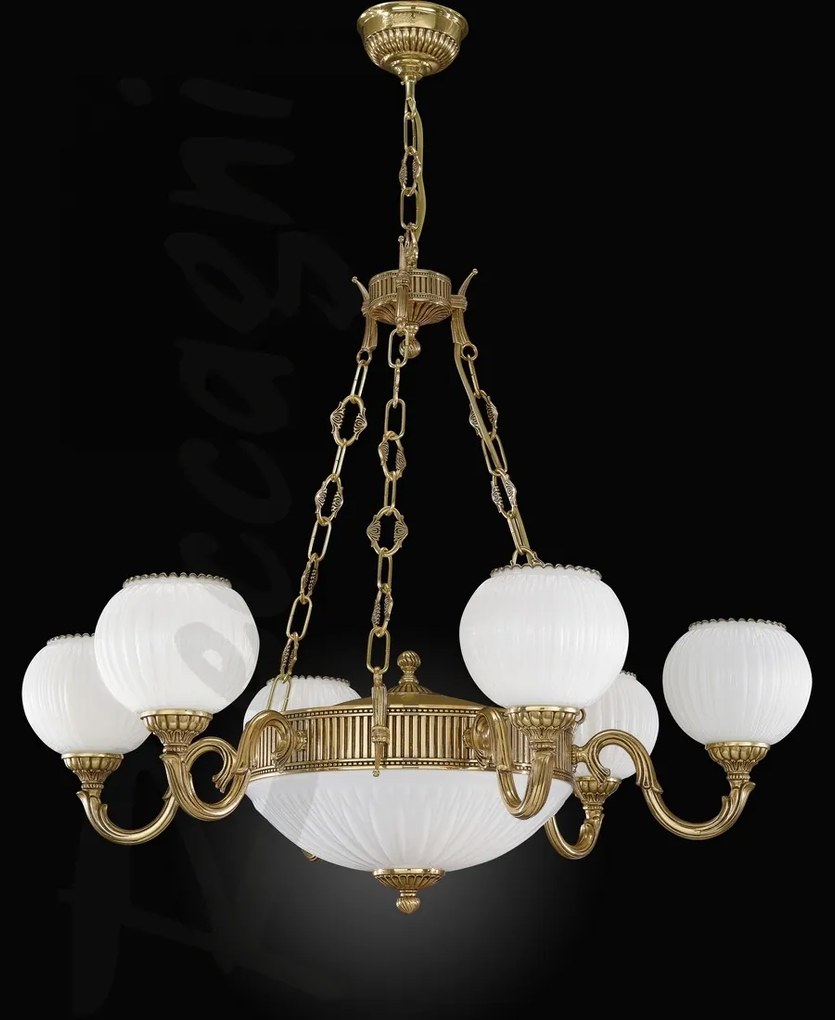 Candelabru clasic din alama 6+2 design italian 9350