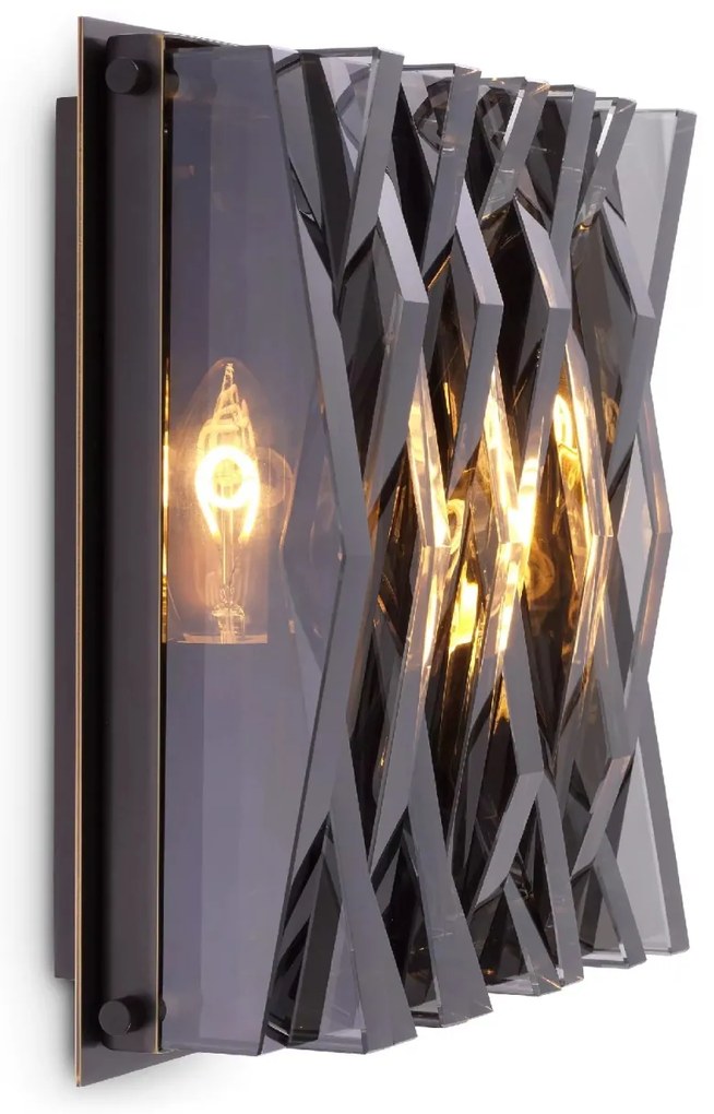 Aplica de perete cu aspect arhitectural Nuvola S bronz/ fumuriu