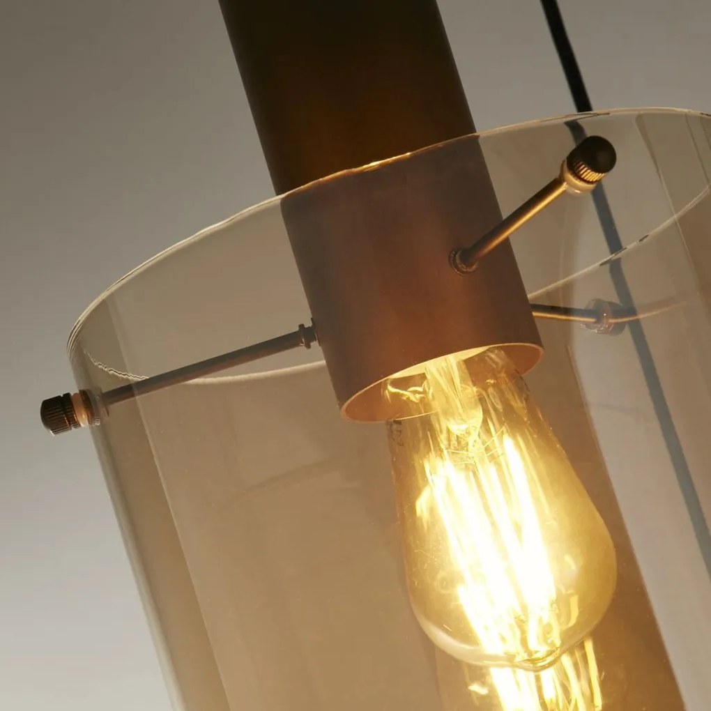 Lustra moderna cu 3 pendule Sweden moca, chihlimbar