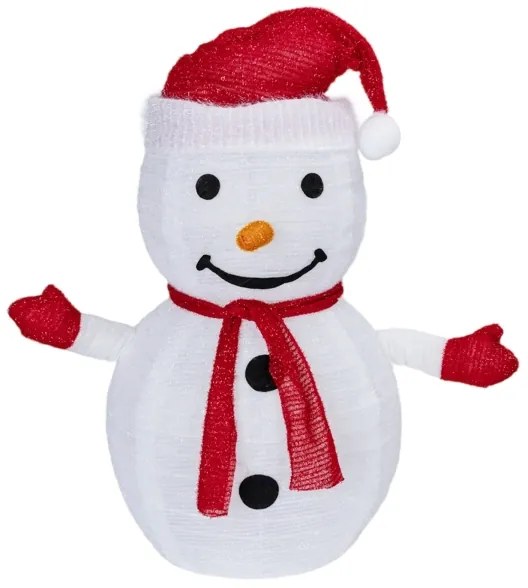 Aigostar - Decorațiune LED de Crăciun pentru exterior, om de zăpadă, 50 LED, 3x AA, 0,7 m, IP44