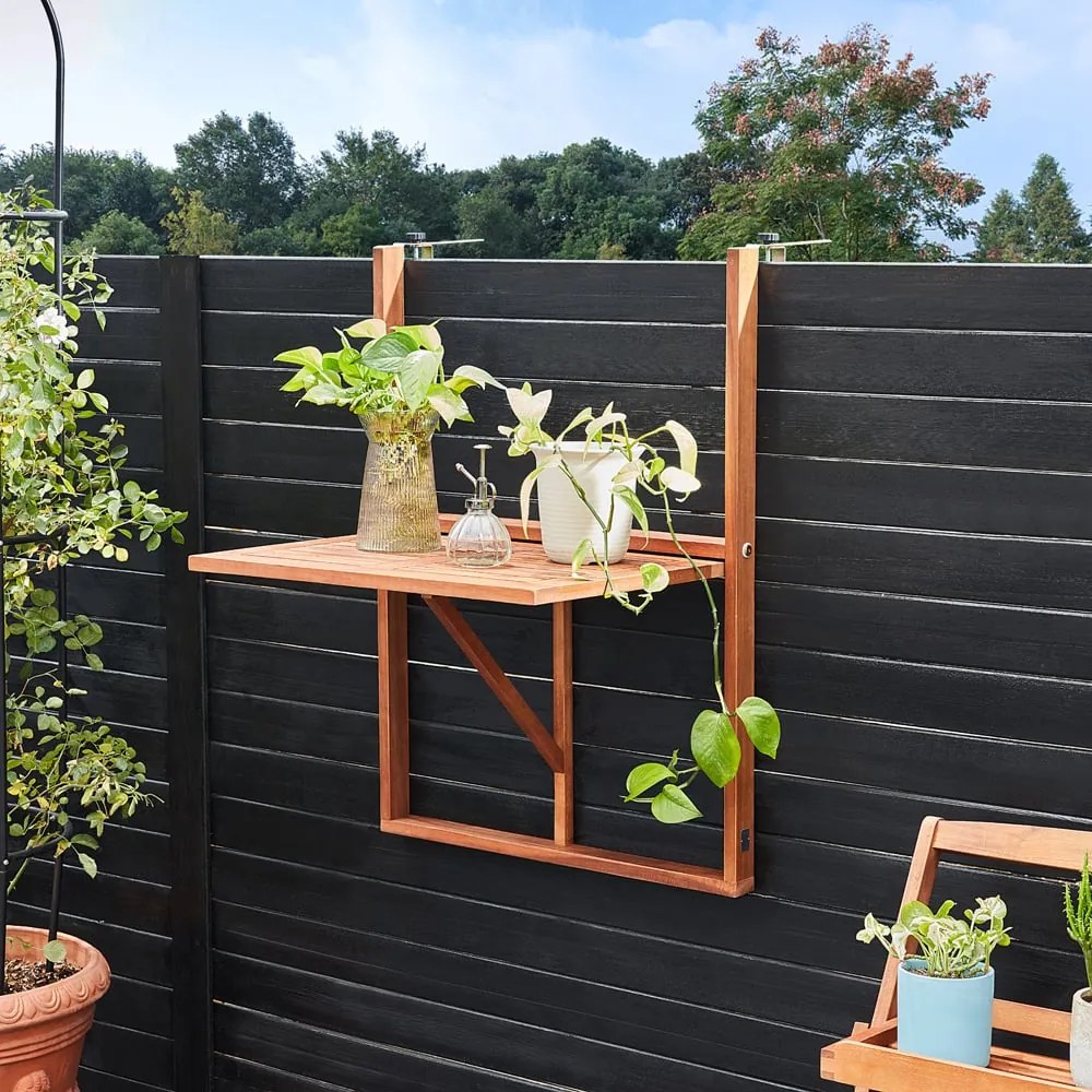 Casaria Masă suspendată pentru balcon HANS, 65x45x87cm, maro