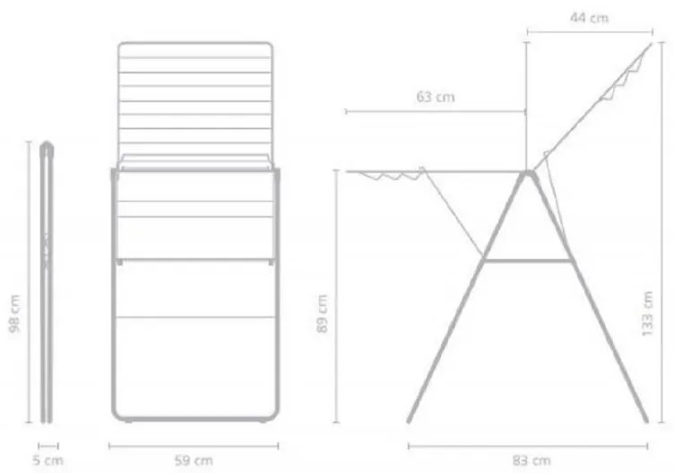 Uscator de rufe Brabantia Hangon 1004164, 20 m, 6 umerase, Reglabil, Blocare copii, Alb