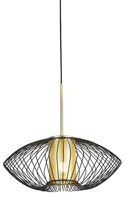 Lampă suspendată design auriu cu negru 50 cm - Dobrado