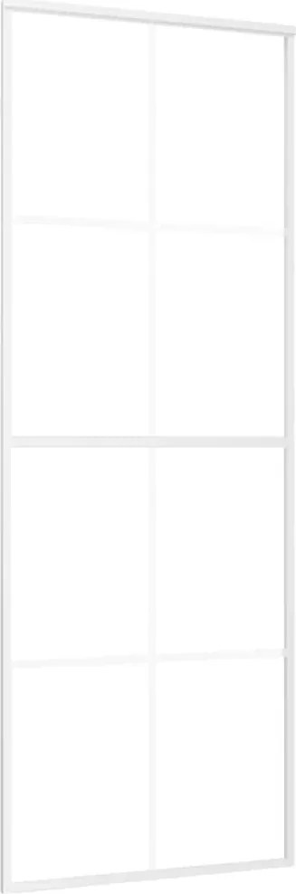 vidaXL Ușă glisantă, alb, 76x205 cm, sticlă mată ESG și aluminiu