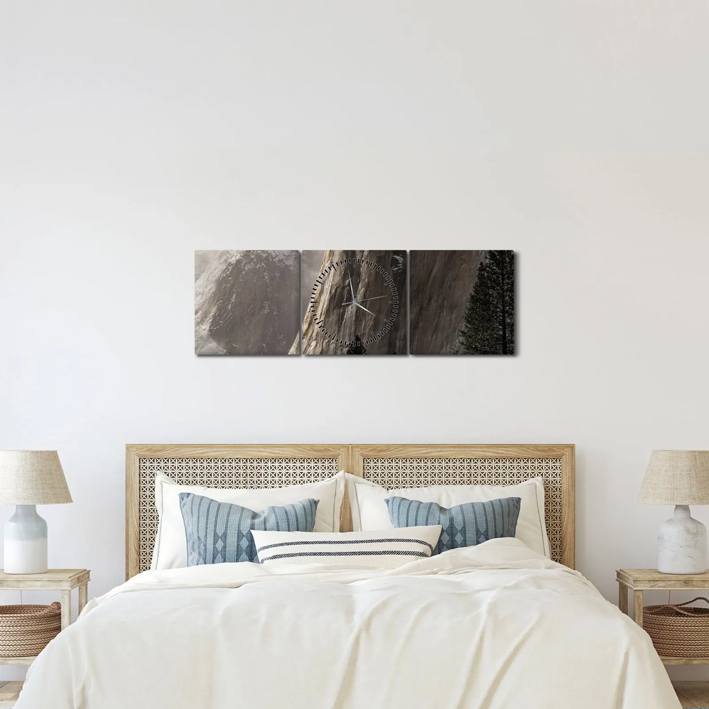 Tablou din valea Yosemite parcul național, SUA (cu ceas) (90x30 cm)