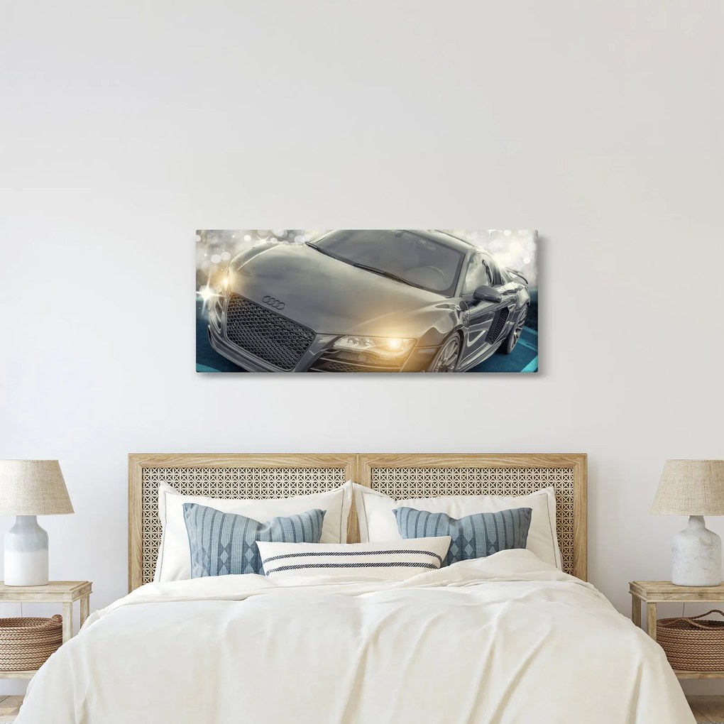 Tablou cu Audi - gri (120x50 cm)