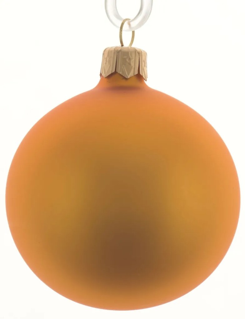 Set ornamente de Craciun din sticla MATTE GOLD 7 cm auriu, 6 buc