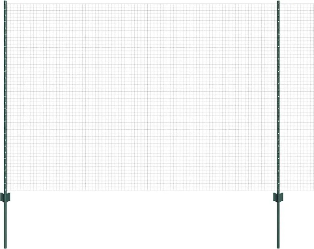 vidaXL Gard cu Stâlp Verde 1,6 x 25 m Oțel și PVC