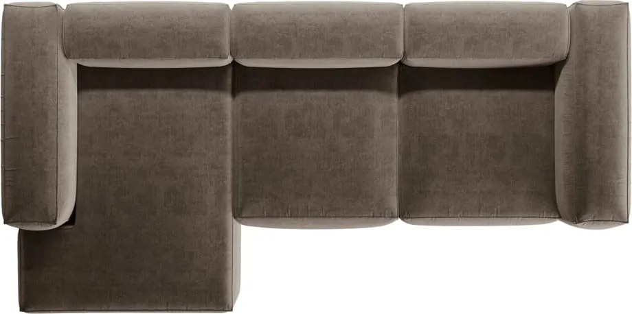 Colțar maro (cu colț pe partea stângă/cu șezlong) Bergamo – Cosmopolitan Design