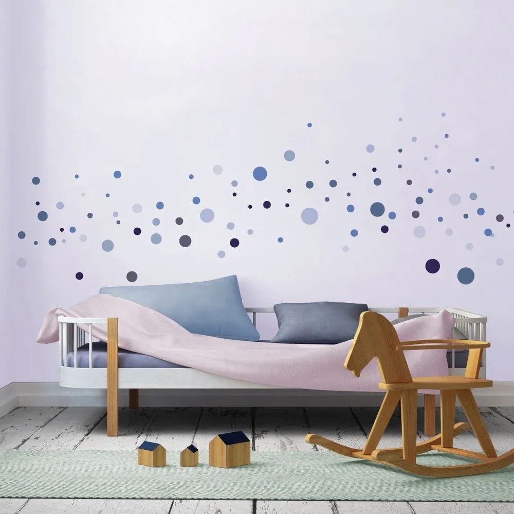 Set 100 autocolante Ambiance Round Stickers, albastru