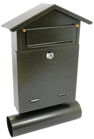 Cutie postala, cu loc pentru ziar, auriu, format B6, 23x7x37.5 cm, Damech